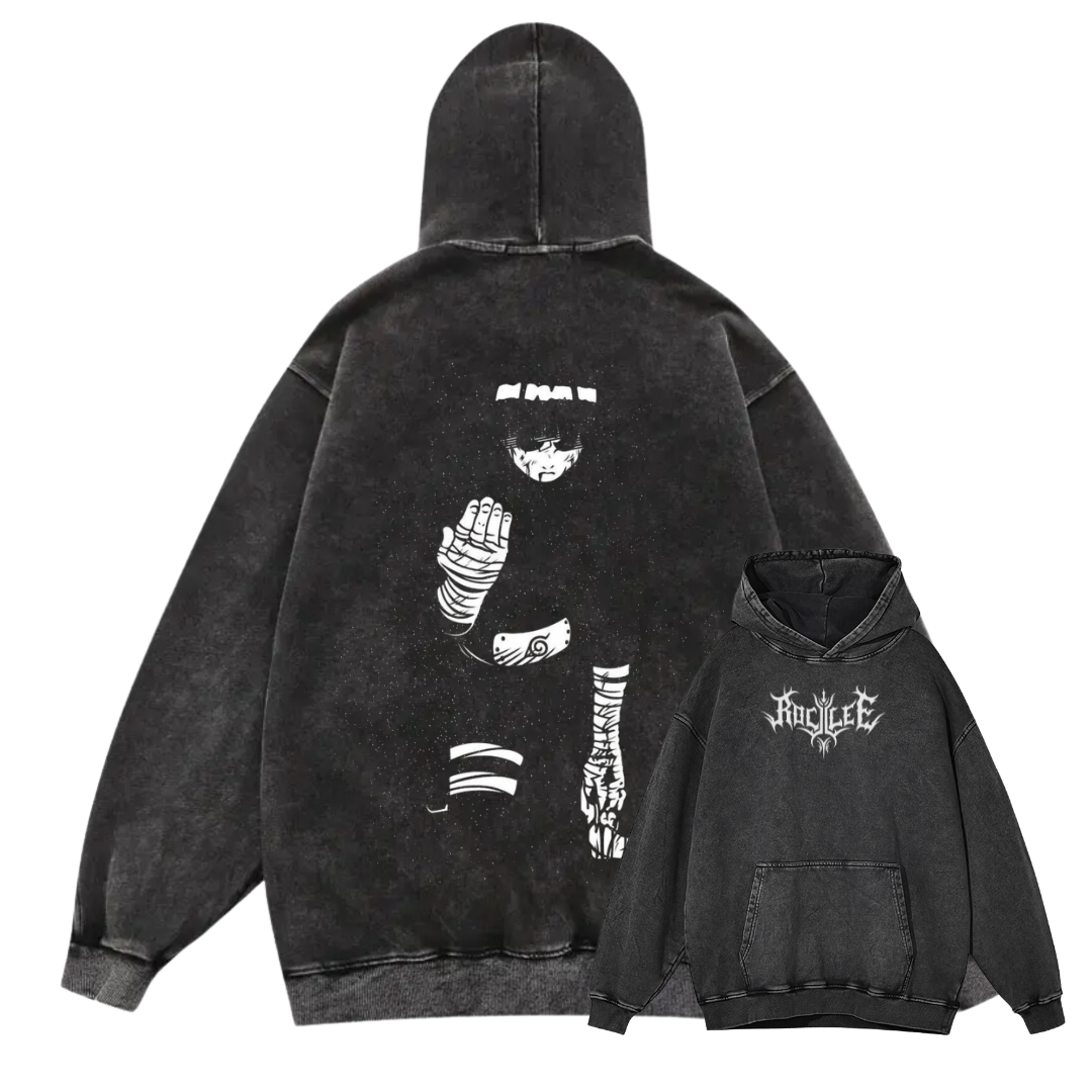 ROCK LEE I ACID WASH HOODIE-Coordom