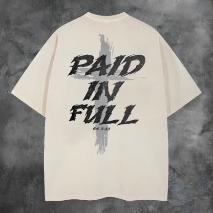 Paid In Full Printed Men's Washed Tee-Coordom