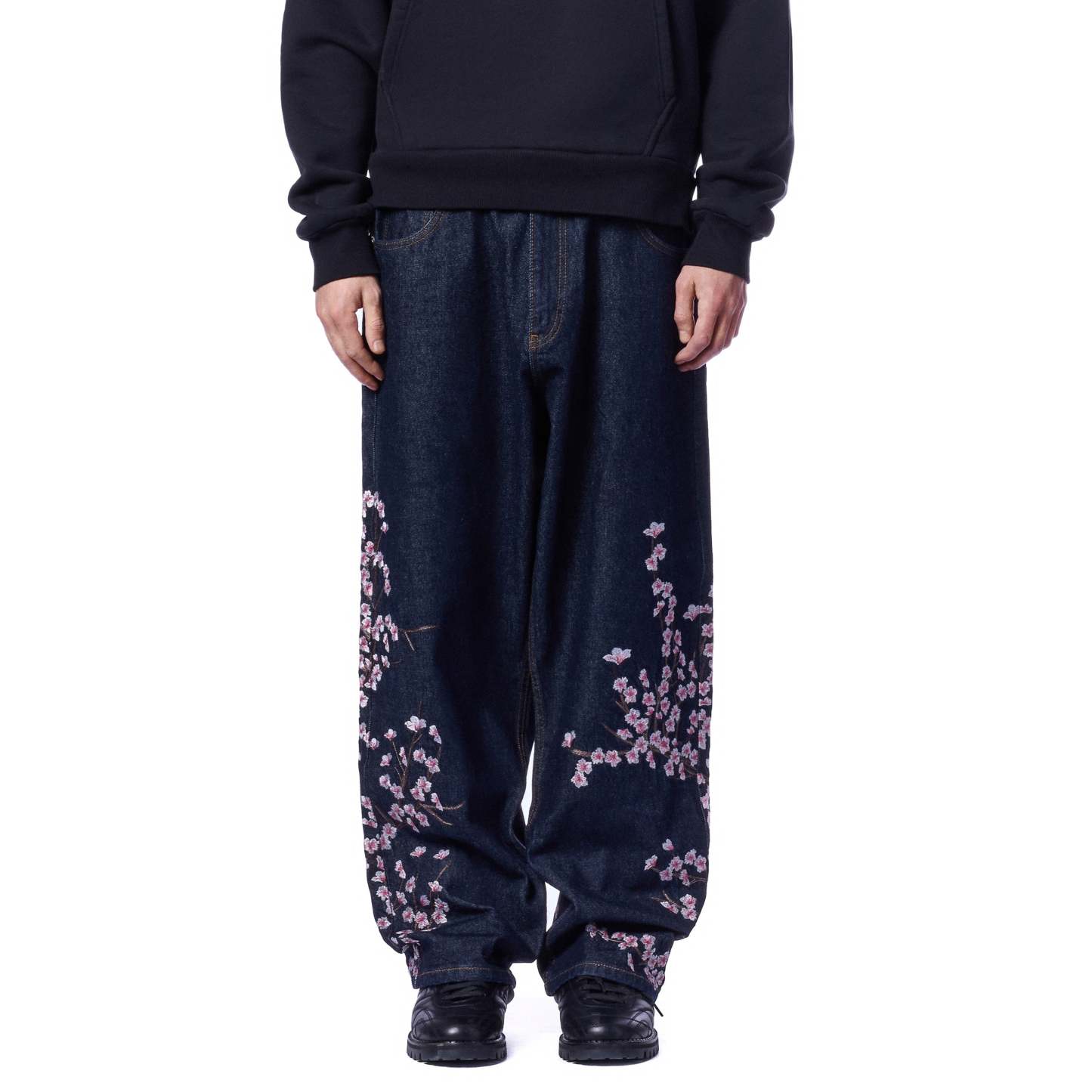 Blossom V3 Indigo Raw Denim Jeans | Vintage Streetwear Baggy Pants-Coordom