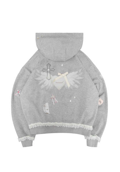 WHISPER ZIP HOODIE GREY MARL-Coordom