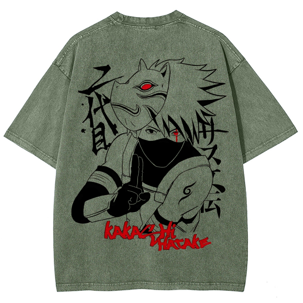 Naturo Kakashi Hatake Unisex Fit Washed T-Shirt 2505011258-Coordom