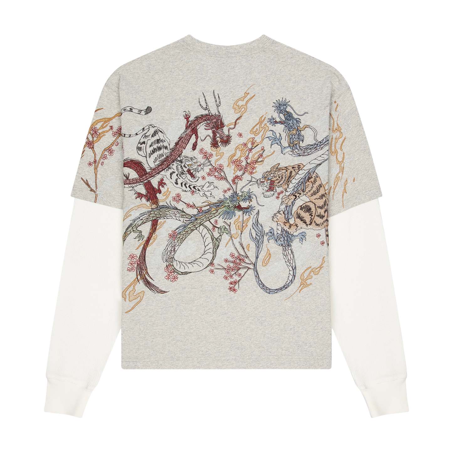 "yakuza" layered Longsleeve grey-Coordom