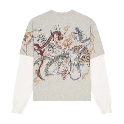 "yakuza" layered Longsleeve grey-Coordom