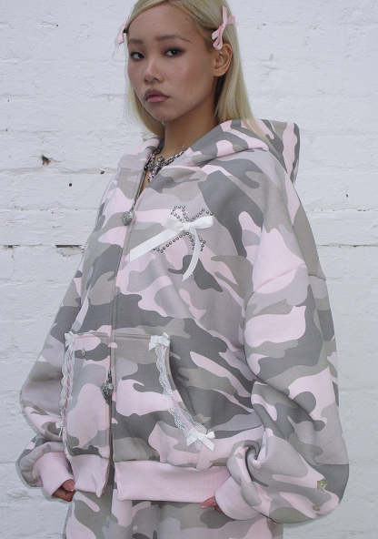 WHISPER ZIP HOODIE PASTEL CAMO-Coordom