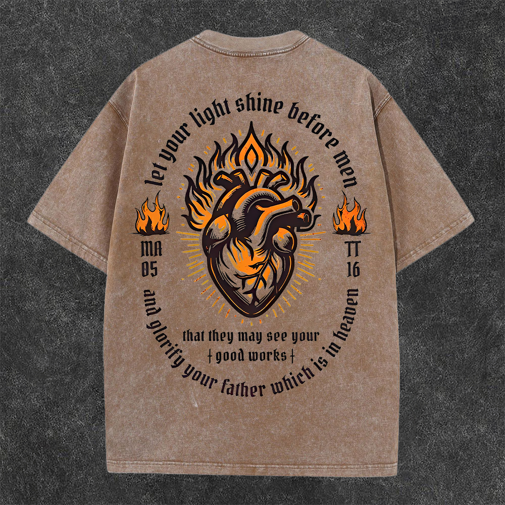 Let Your Light Shine Before Men Washed T-shirt-Coordom