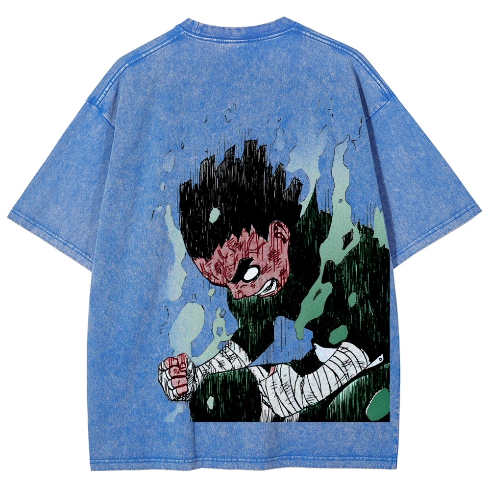Naruto Rock Lee Unisex Fit Washed T-Shirt 2504005182-Coordom