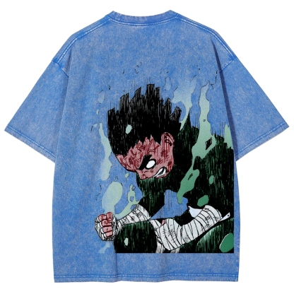 Naruto Rock Lee Unisex Fit Washed T-Shirt 2504005182-Coordom
