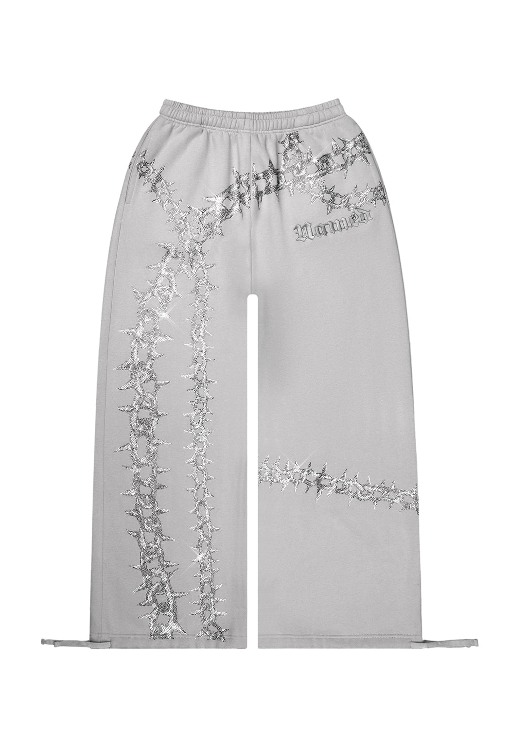  RHINESTONE OVERSIZED SWEATPANTS SMOKE GREY-Coordom