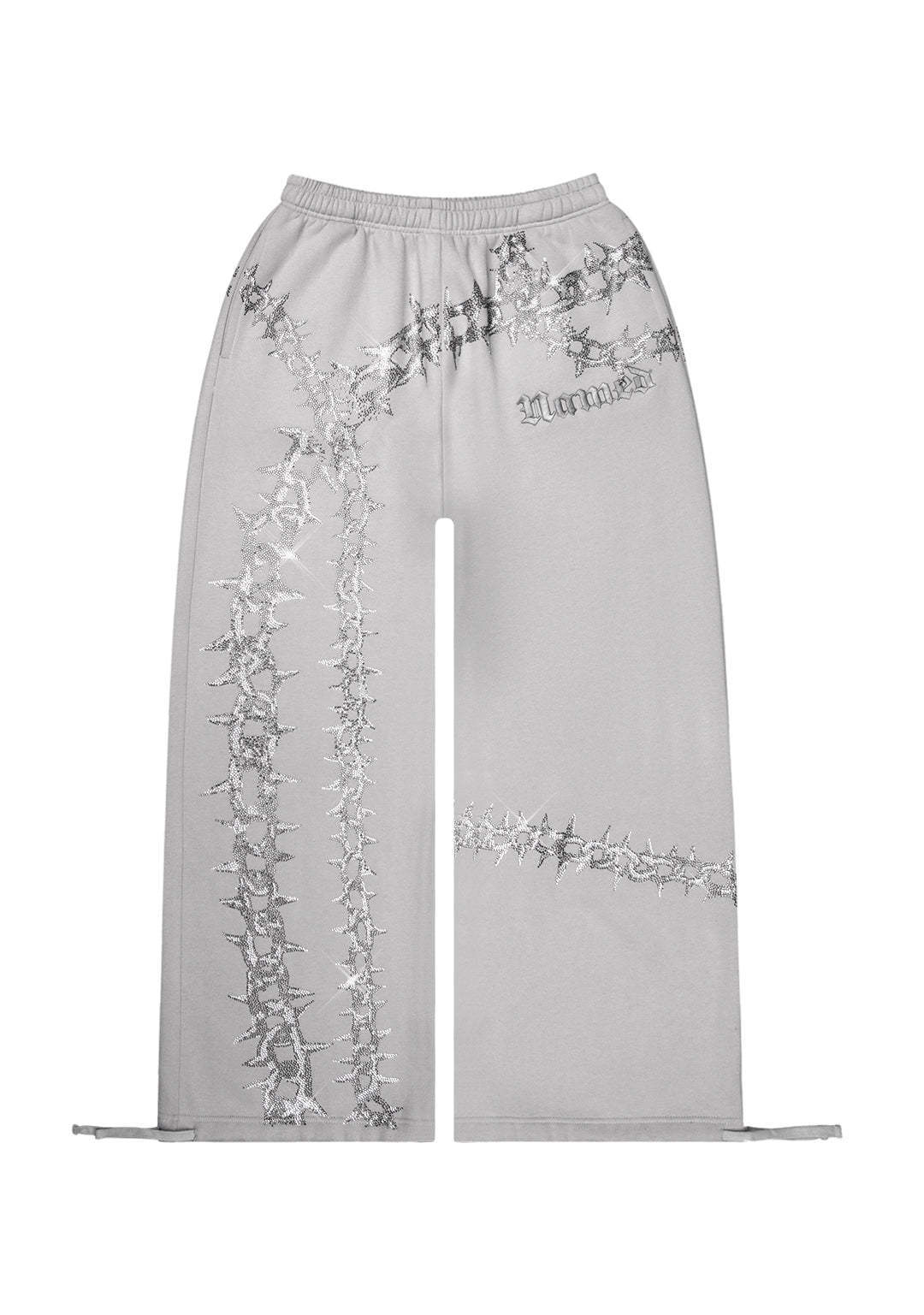  RHINESTONE OVERSIZED SWEATPANTS SMOKE GREY-Coordom