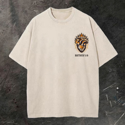 Let Your Light Shine Before Men Washed T-shirt-Coordom