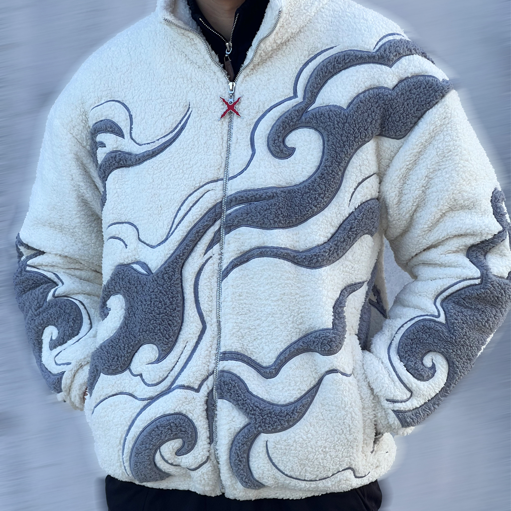 Luffy Gear 5 Sherpa Fleece Jacket | One Piece Anime Oversized Streetwear-Coordom