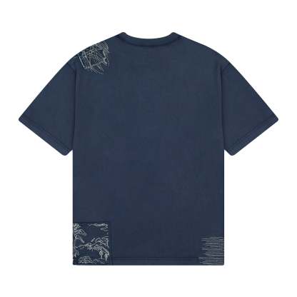 "sashiko" T Shirt navy-Coordom