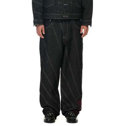 "yakuza" raw Denim black 03-Coordom