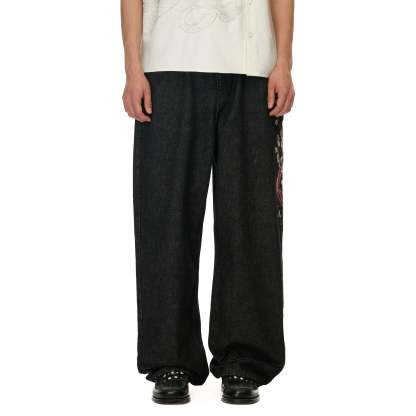 "yakuza" raw Denim black 01-Coordom