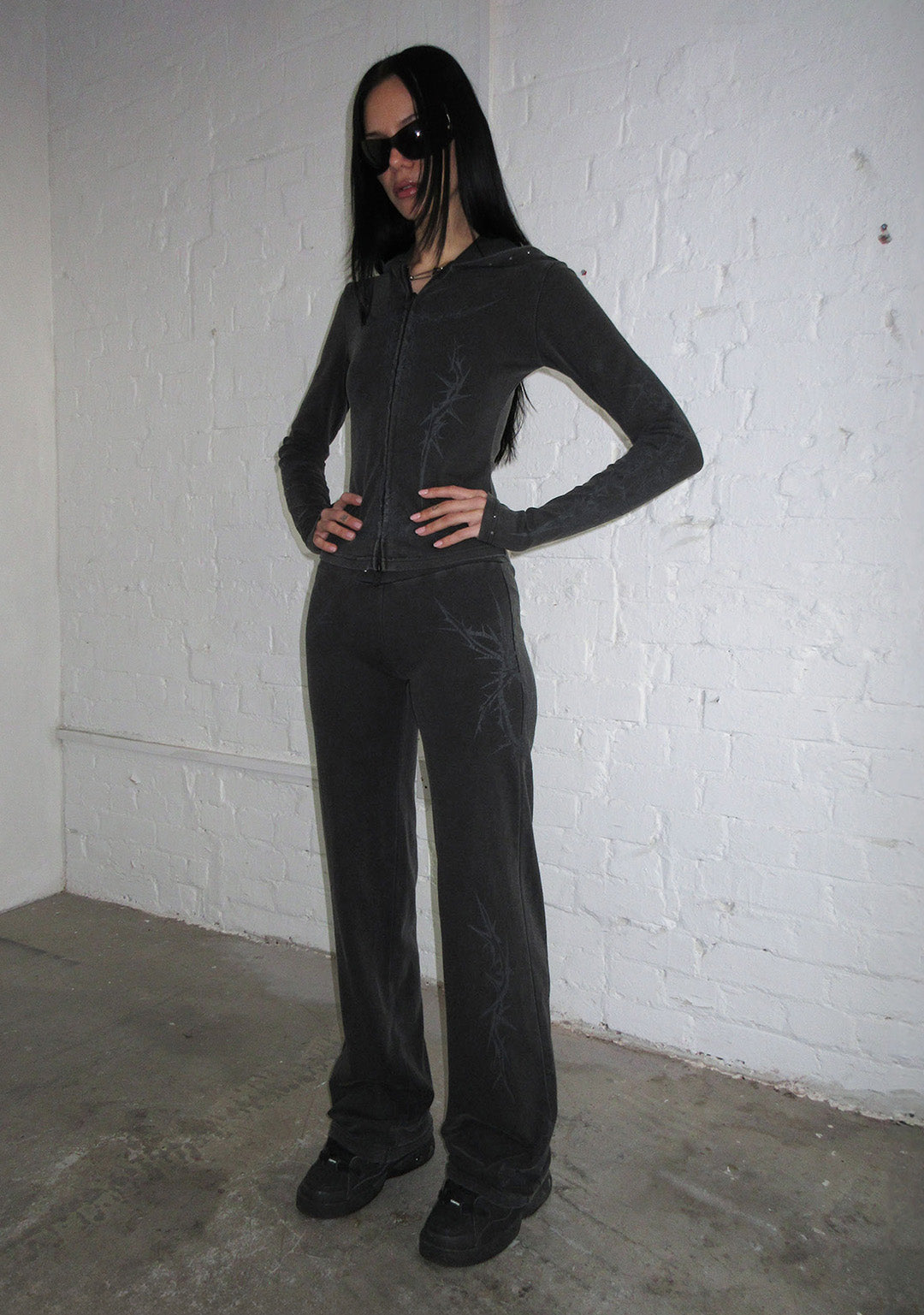 CURSE SCULPT STRETCH PANTS WASHED CHARCOAL-Coordom