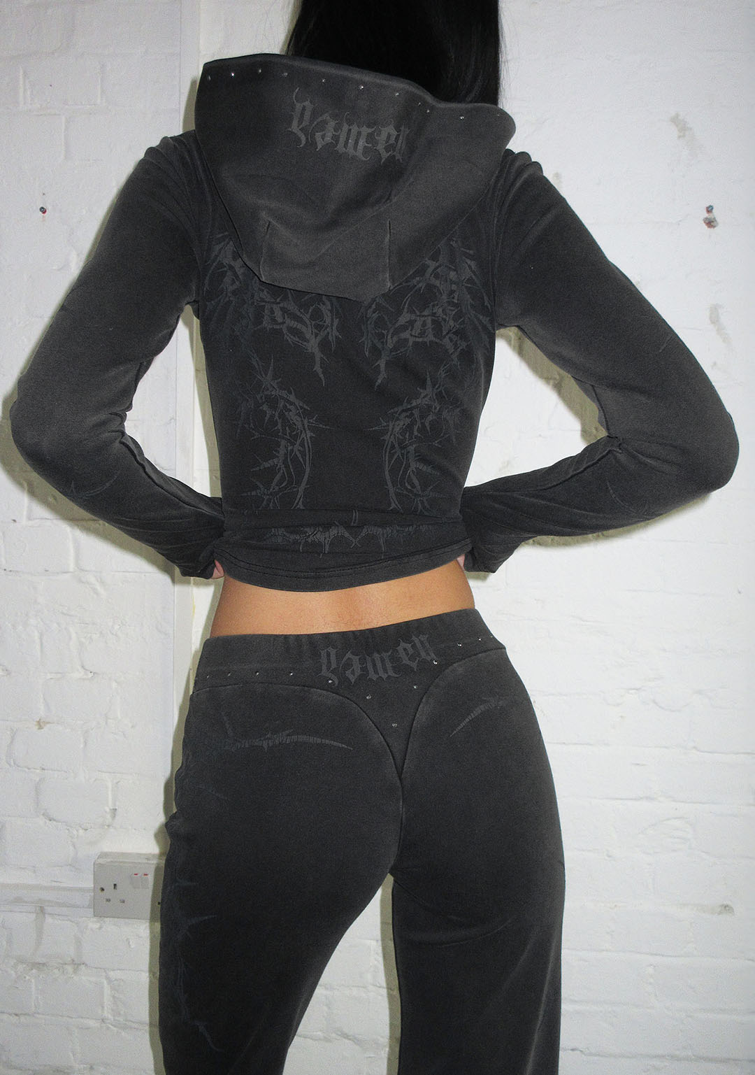 CURSE SCULPT STRETCH PANTS WASHED CHARCOAL-Coordom
