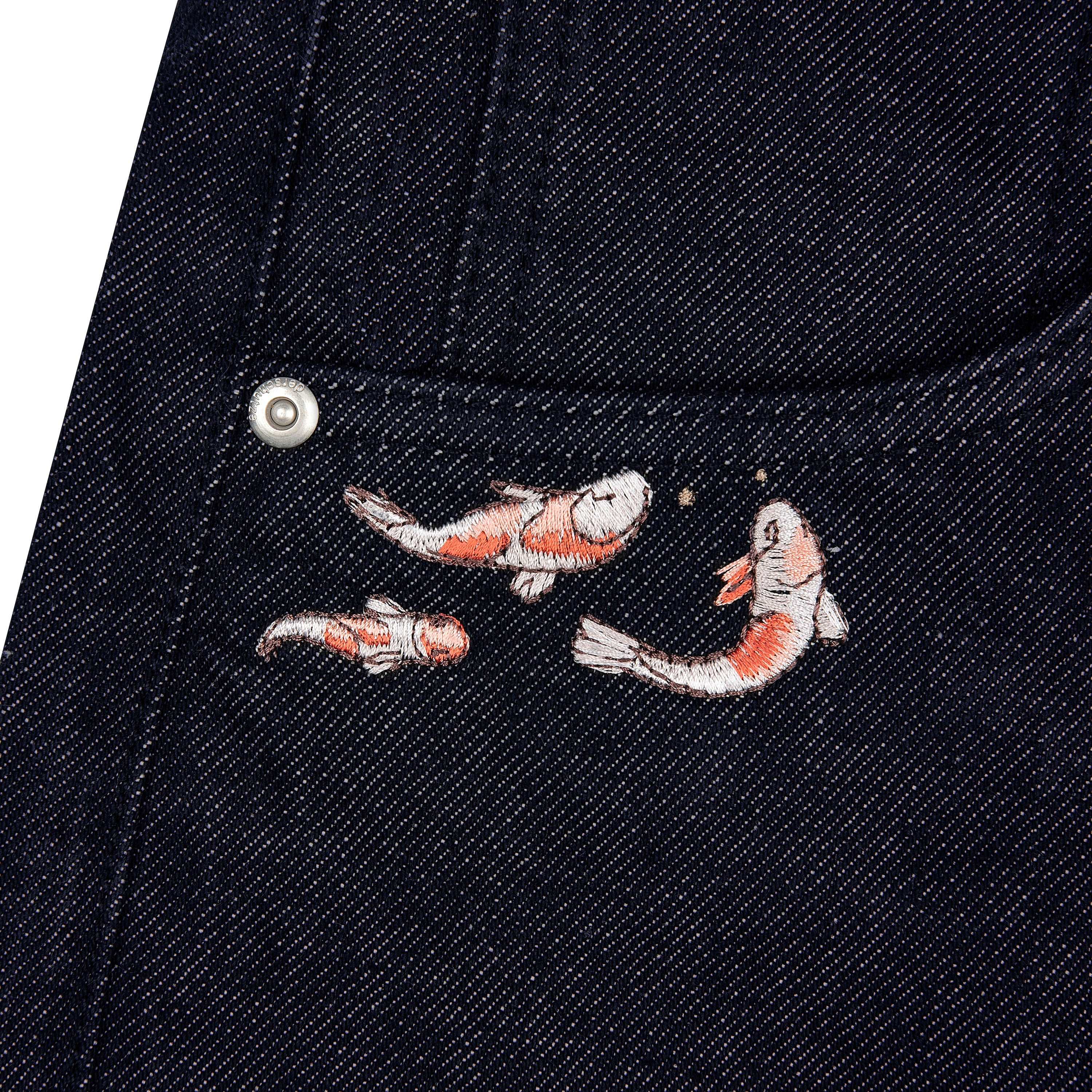 "koi fish v2" Jorts raw indigo-Coordom