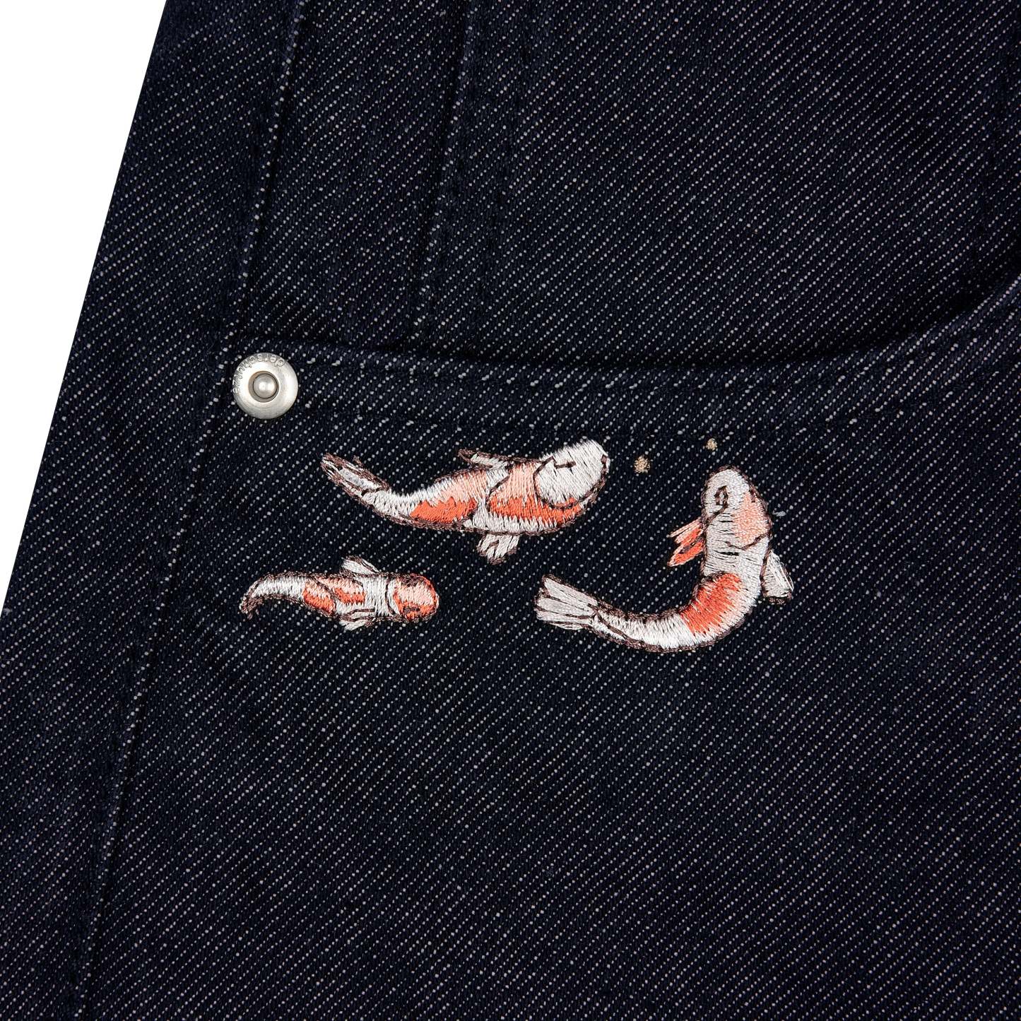 "koi fish v2" Jorts raw indigo-Coordom