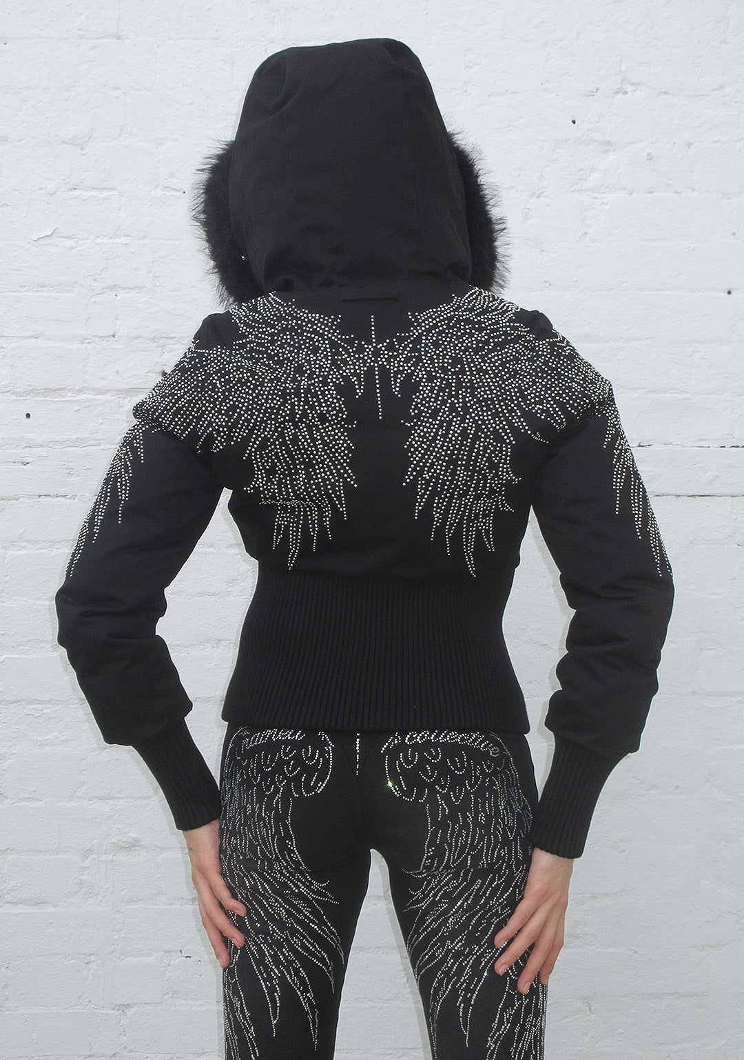 FALLEN FAUX FUR REVERSIBLE RIB PUFFER JACKET BLACK-Coordom