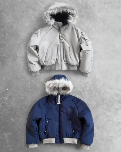 REAVEN BLACK FUR BOMBER JACKET-Coordom