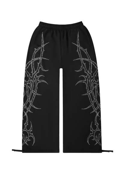 HAUNT STUDDED OVERSIZED SWEATPANTS BLACK-Coordom