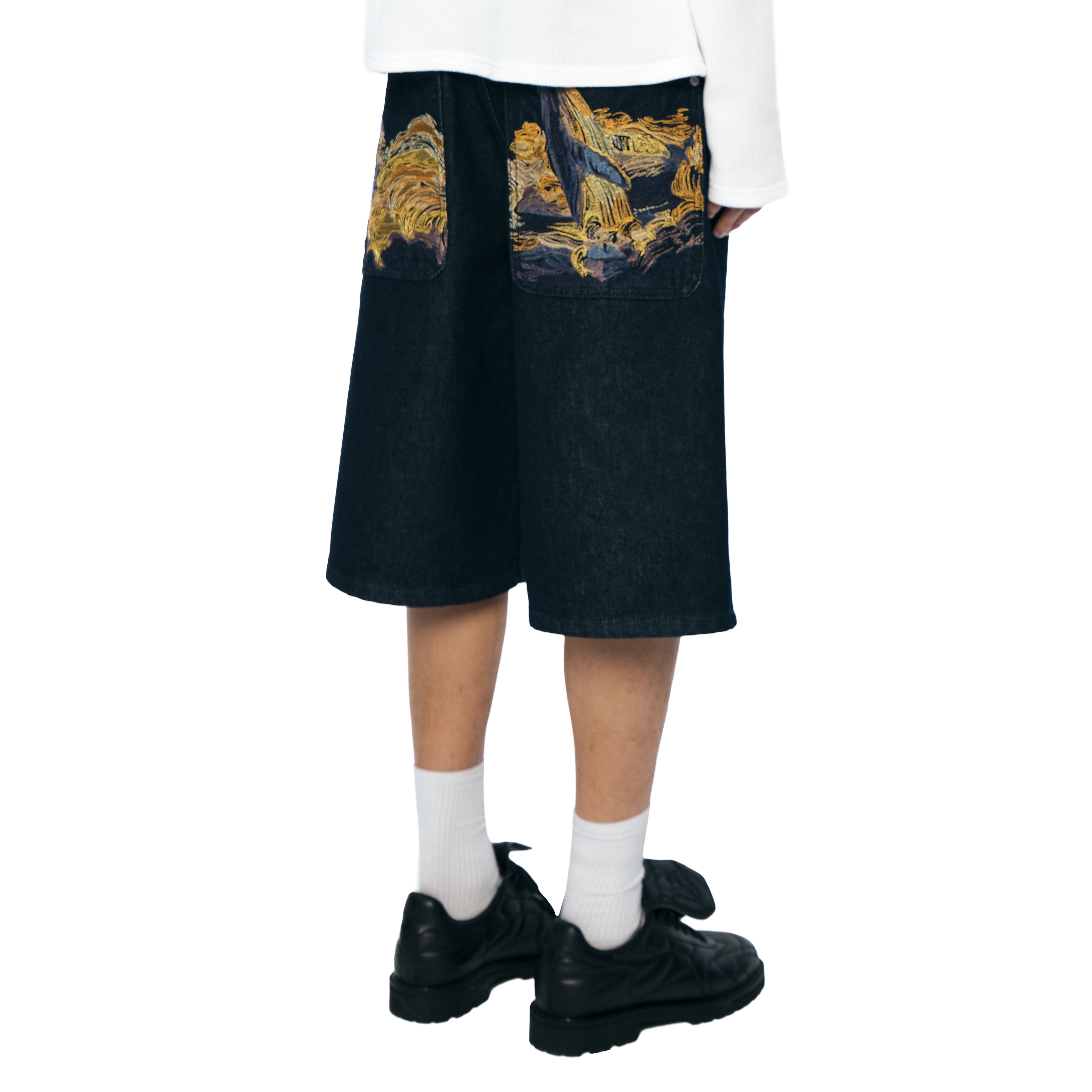 "whales v2" Jorts dark indigo-Coordom