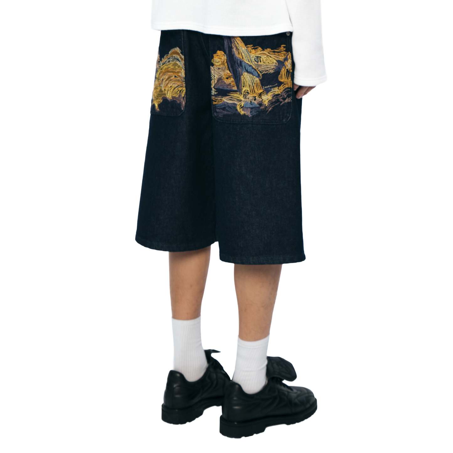 "whales v2" Jorts dark indigo-Coordom