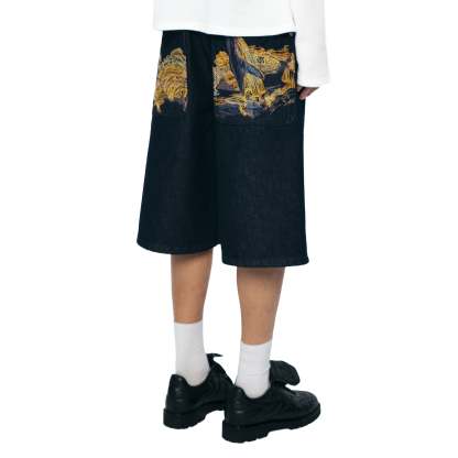 "whales v2" Jorts dark indigo-Coordom