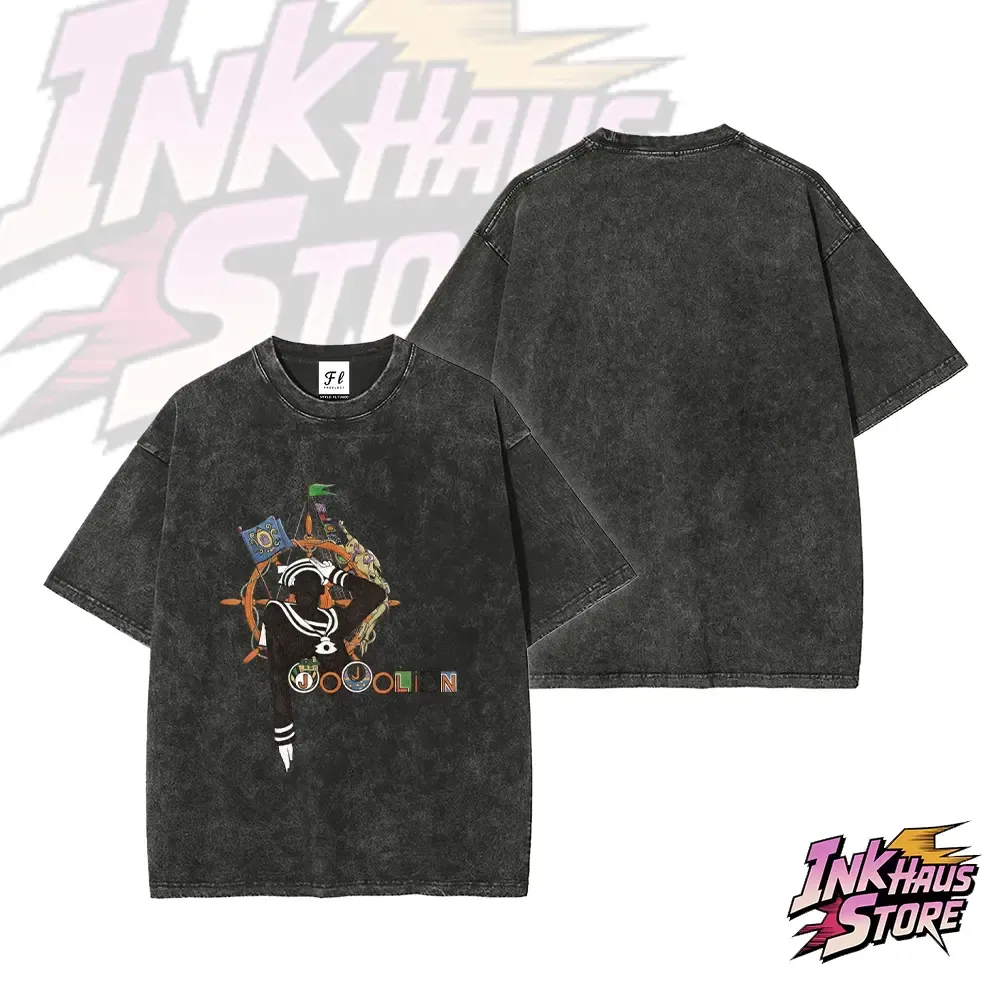 Josuke Higashikata  Jojolion JoJo's Bizarre Adventure Part 8: The Gospel of JoJo Short Sleeve Cotton Unisex Retro Wash Tee-Coordom