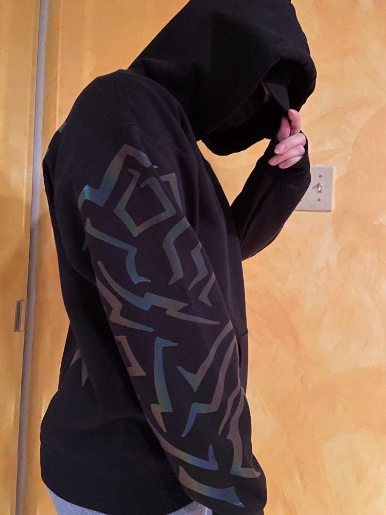 Huntr.x Rainbow Reflective Hoodie, loose fitting nighttime riding garment pullover-Coordom