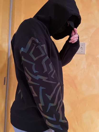 Huntr.x Rainbow Reflective Hoodie, loose fitting nighttime riding garment pullover-Coordom