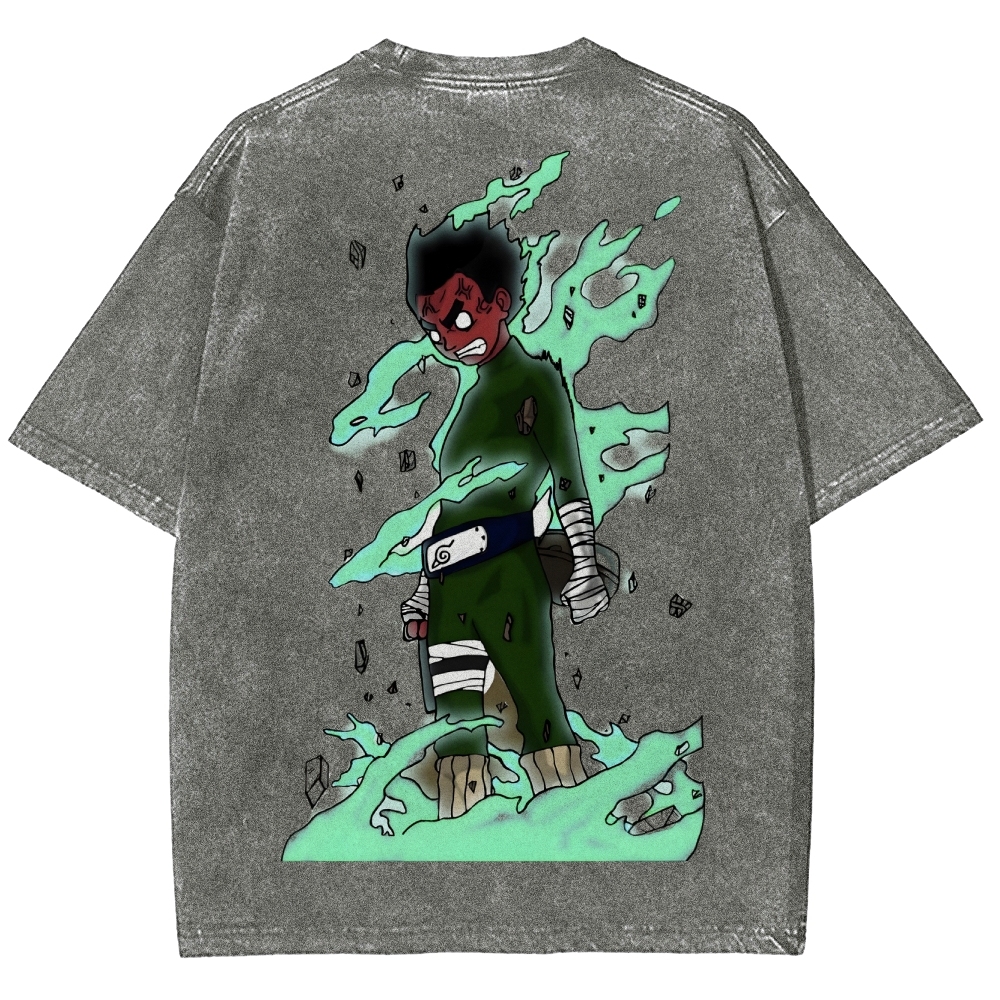 Naruto Rock Lee Unisex Fit Washed T-Shirt 2504005187-Coordom