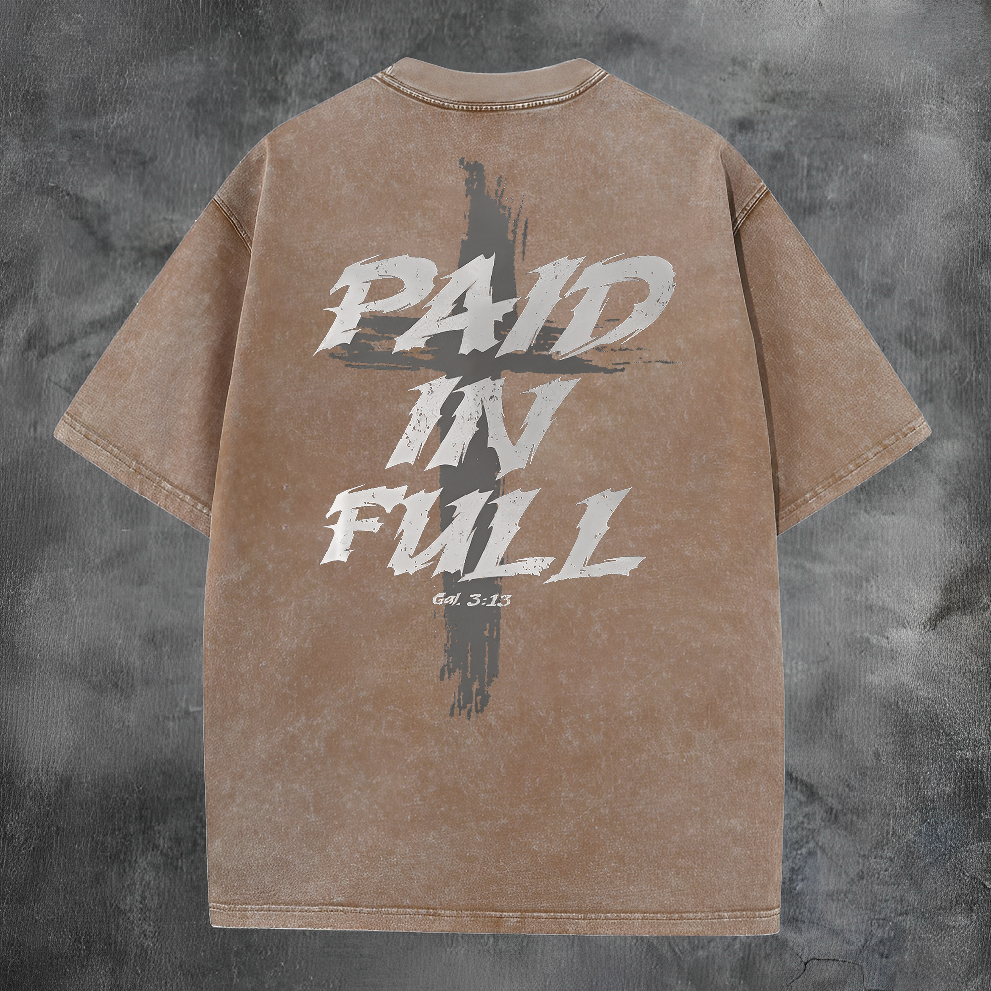 Paid In Full Printed Men's Washed Tee-Coordom
