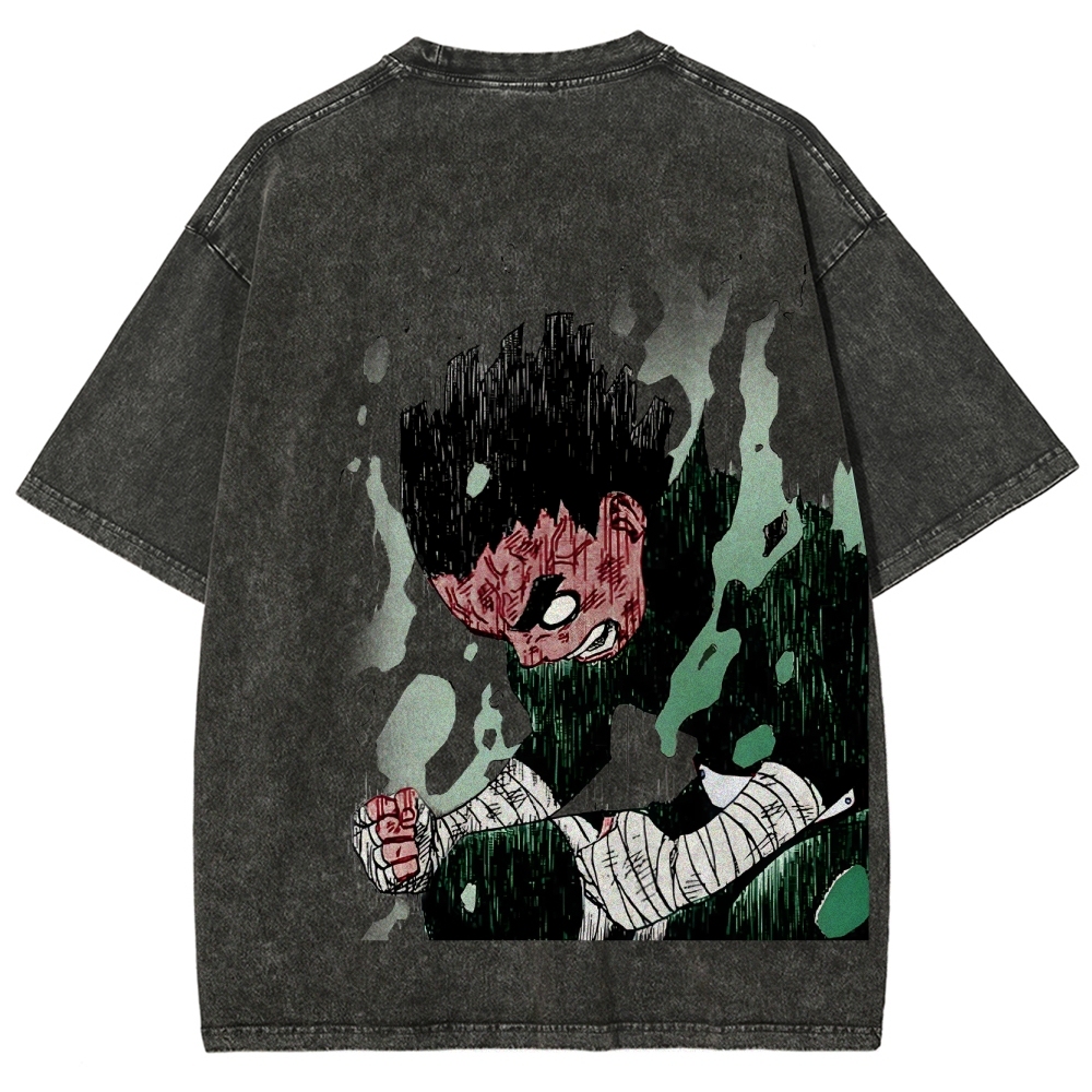 Naruto Rock Lee Unisex Fit Washed T-Shirt 2504005182-Coordom