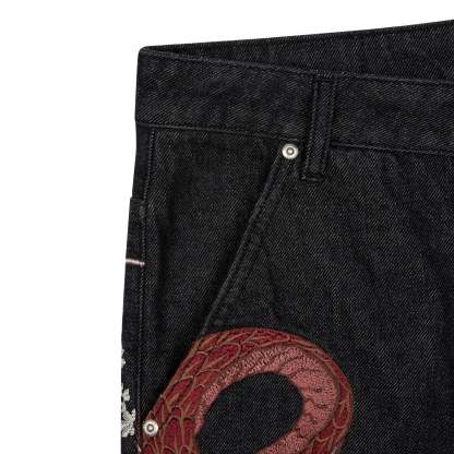 "yakuza" raw Denim black-Coordom