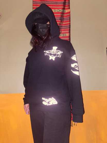 Angeldust neon pink Reflective Hoodie - loose fit unisex nighttime essential riding pullover-Coordom