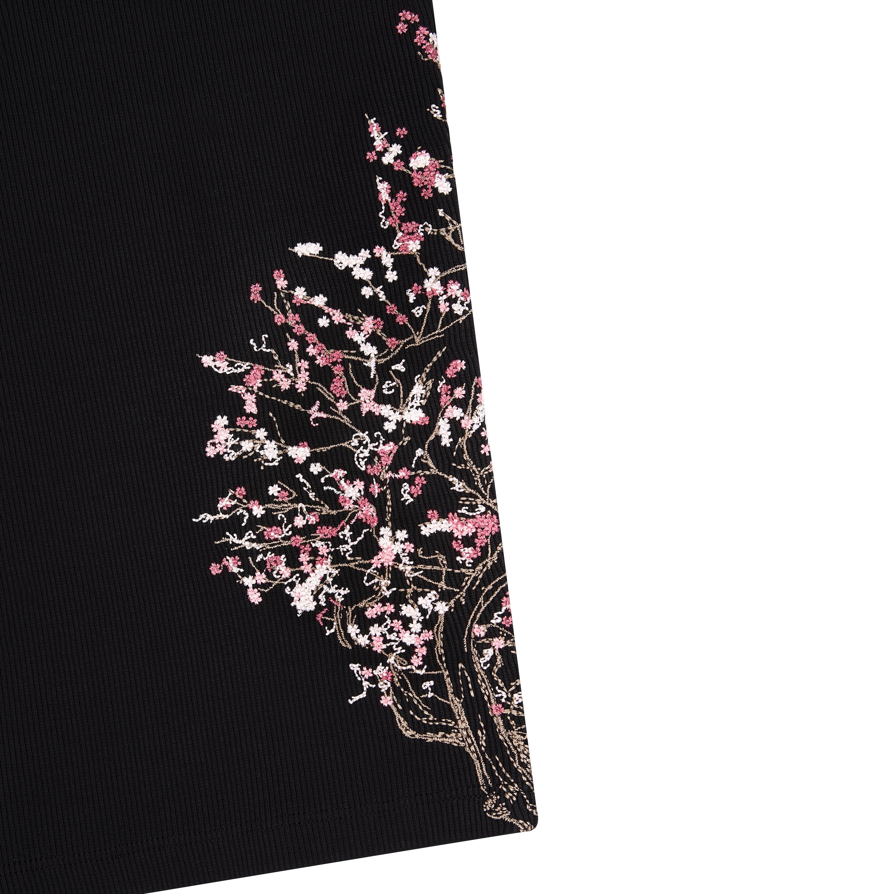 "blossom v3" ribbed T Shirt black-Coordom