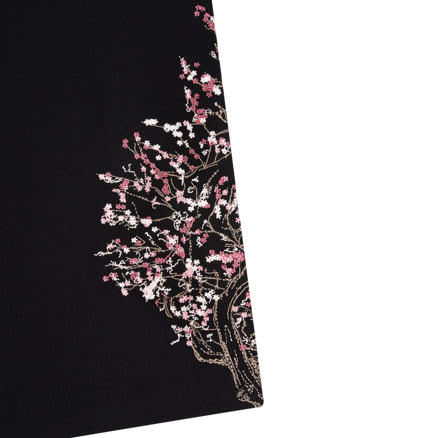 "blossom v3" ribbed T Shirt black-Coordom