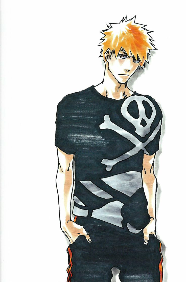 Ichigo Skull Graphic Tee | Bleach Anime Streetwear Oversized T-Shirt-Coordom