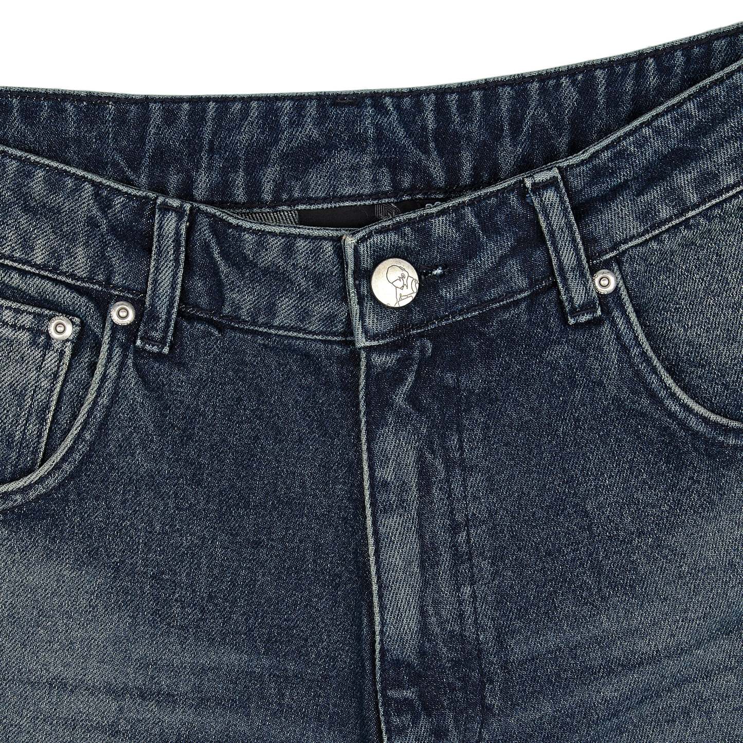"koi fish v2" Jorts washed indigo-Coordom