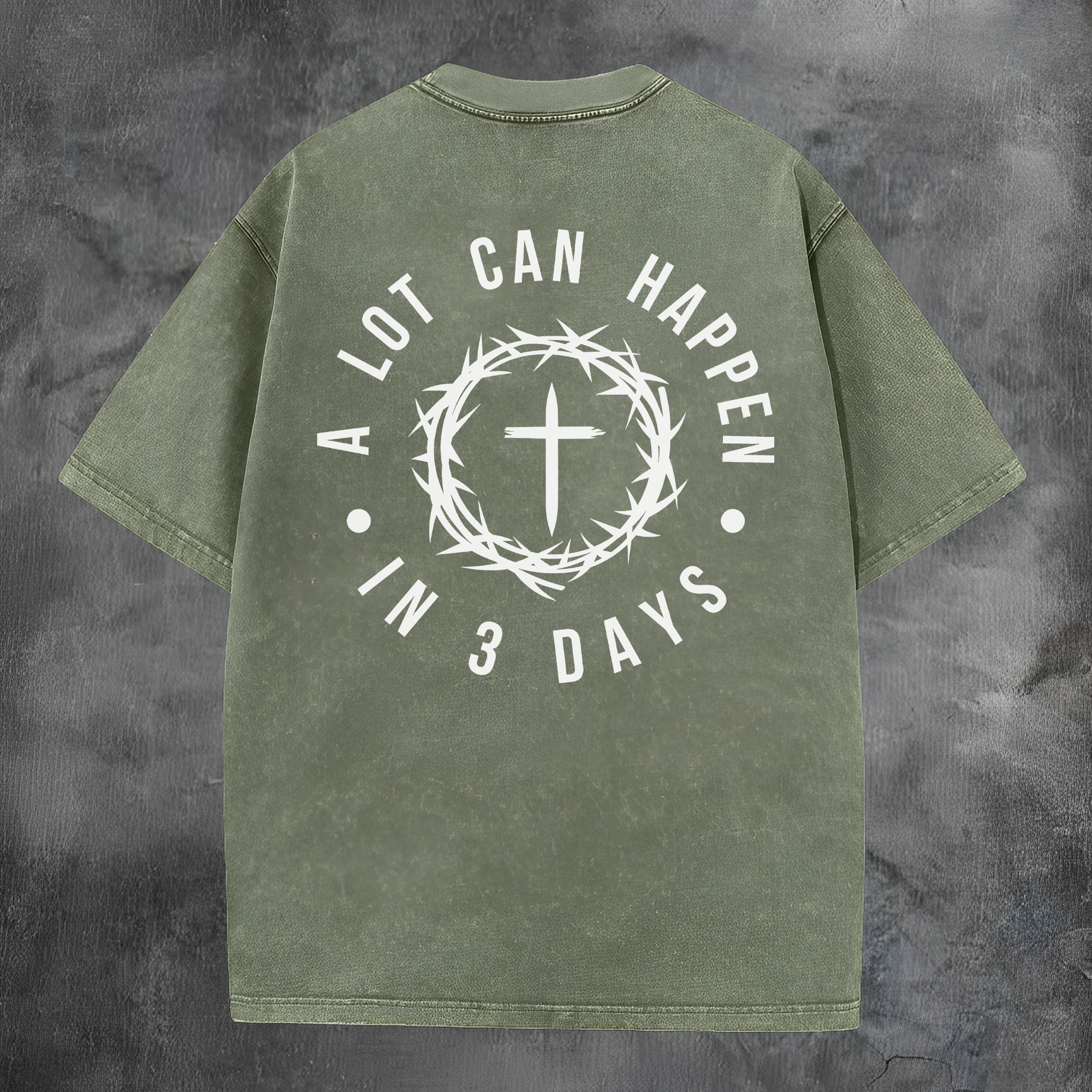 A Lot Can Happen In 3 Days Printed Men's Washed Tee-Coordom