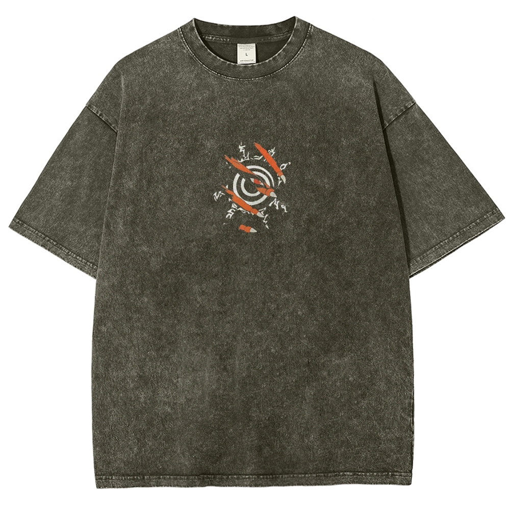 Naruto x Kurama Washed T-Shirt-Coordom