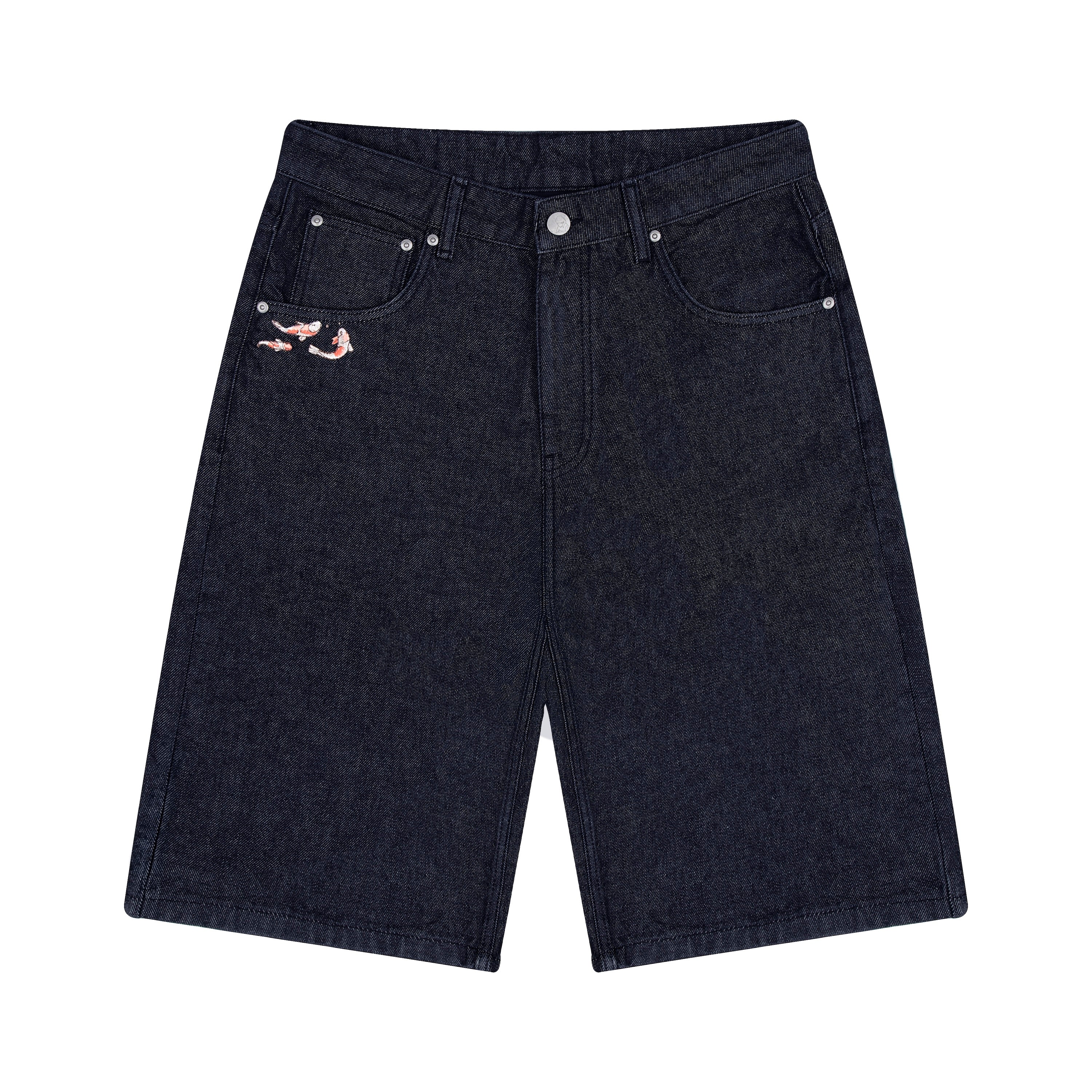 "koi fish v2" Jorts raw indigo-Coordom