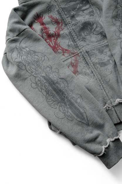 Eclipse Zip-Up Hoodie | Devil May Cry Streetwear Oversized Sweatshirt-Coordom