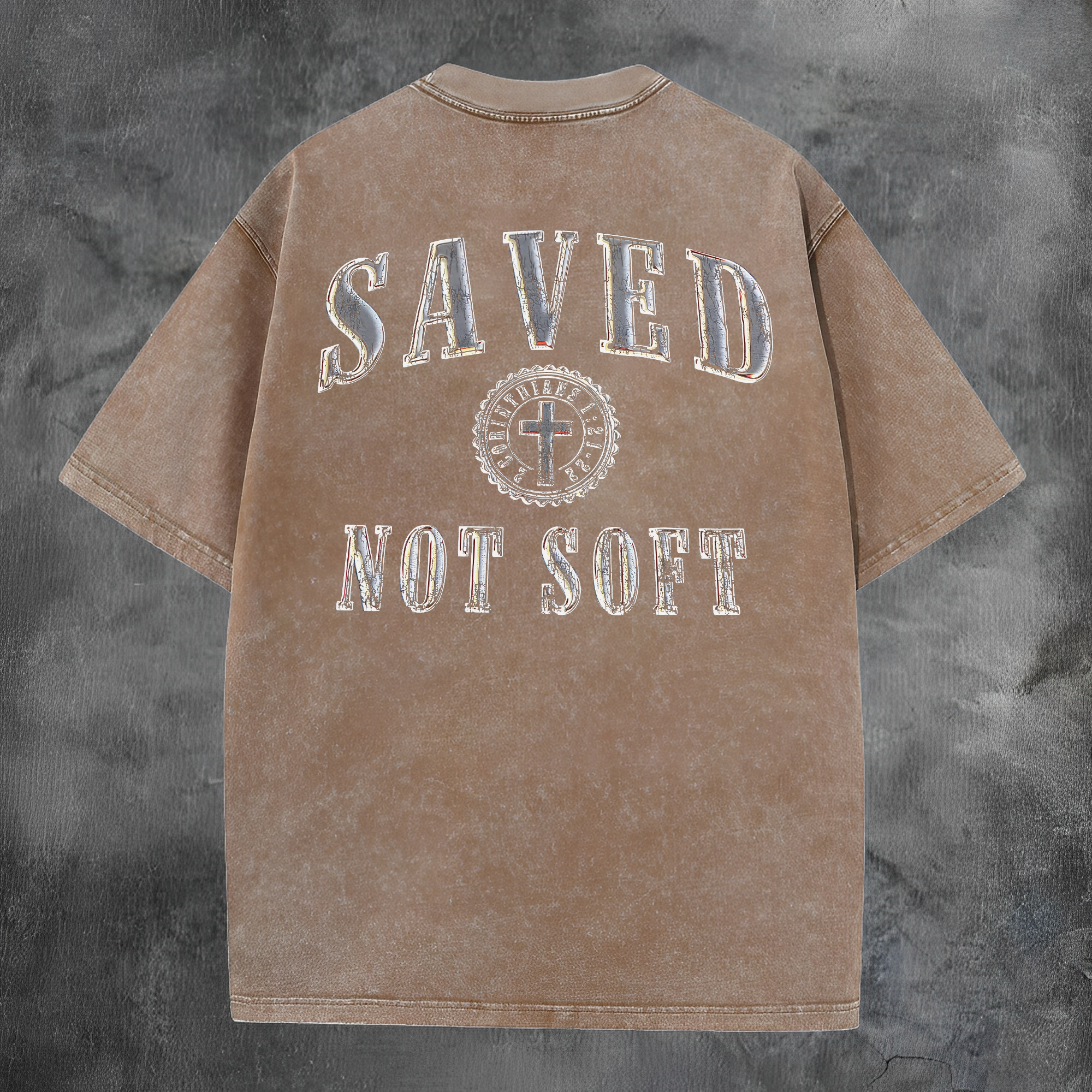 Saved Not Soff Printed Men's Washed Tee-Coordom