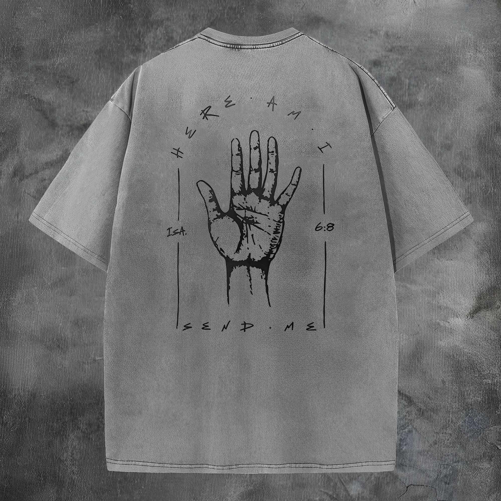 Here Am I Printed Men's Washed Tee-Coordom