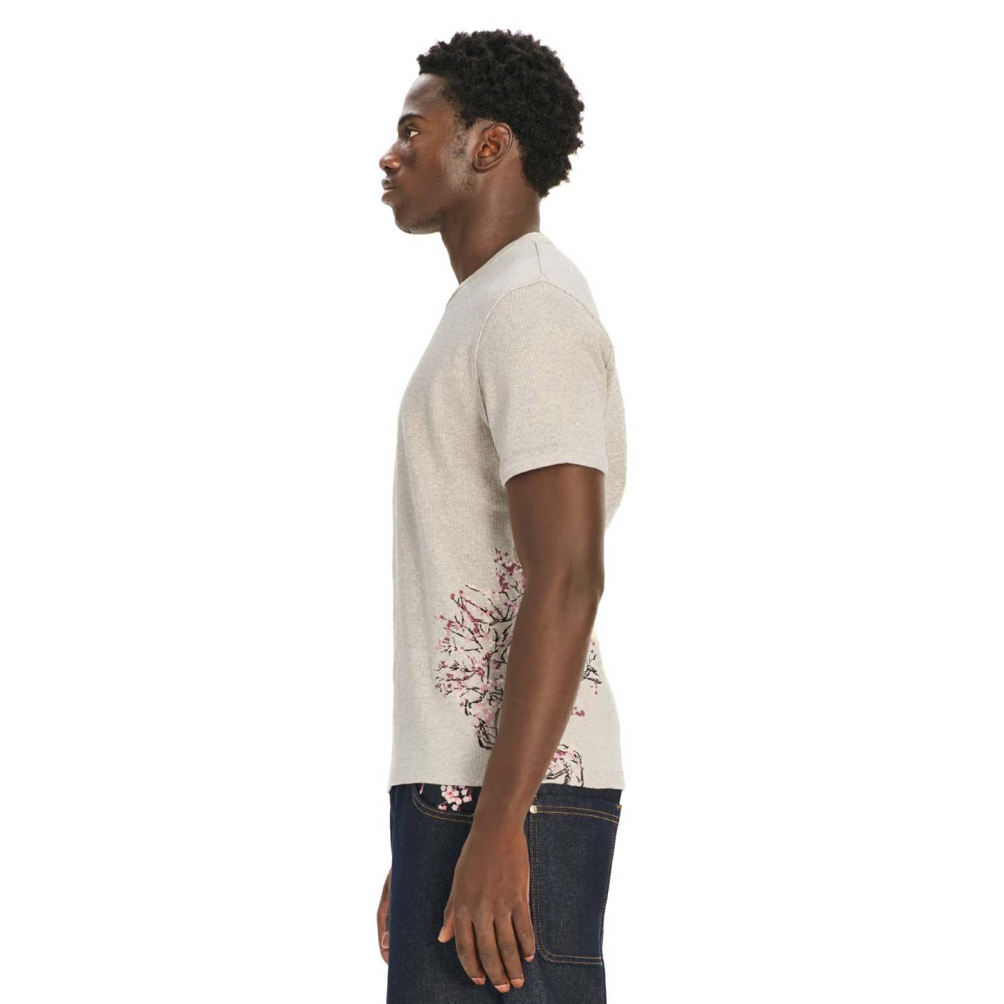 "blossom v3" ribbed T Shirt grey-Coordom