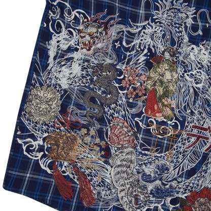 "yakuza" layered Shirt navy-Coordom