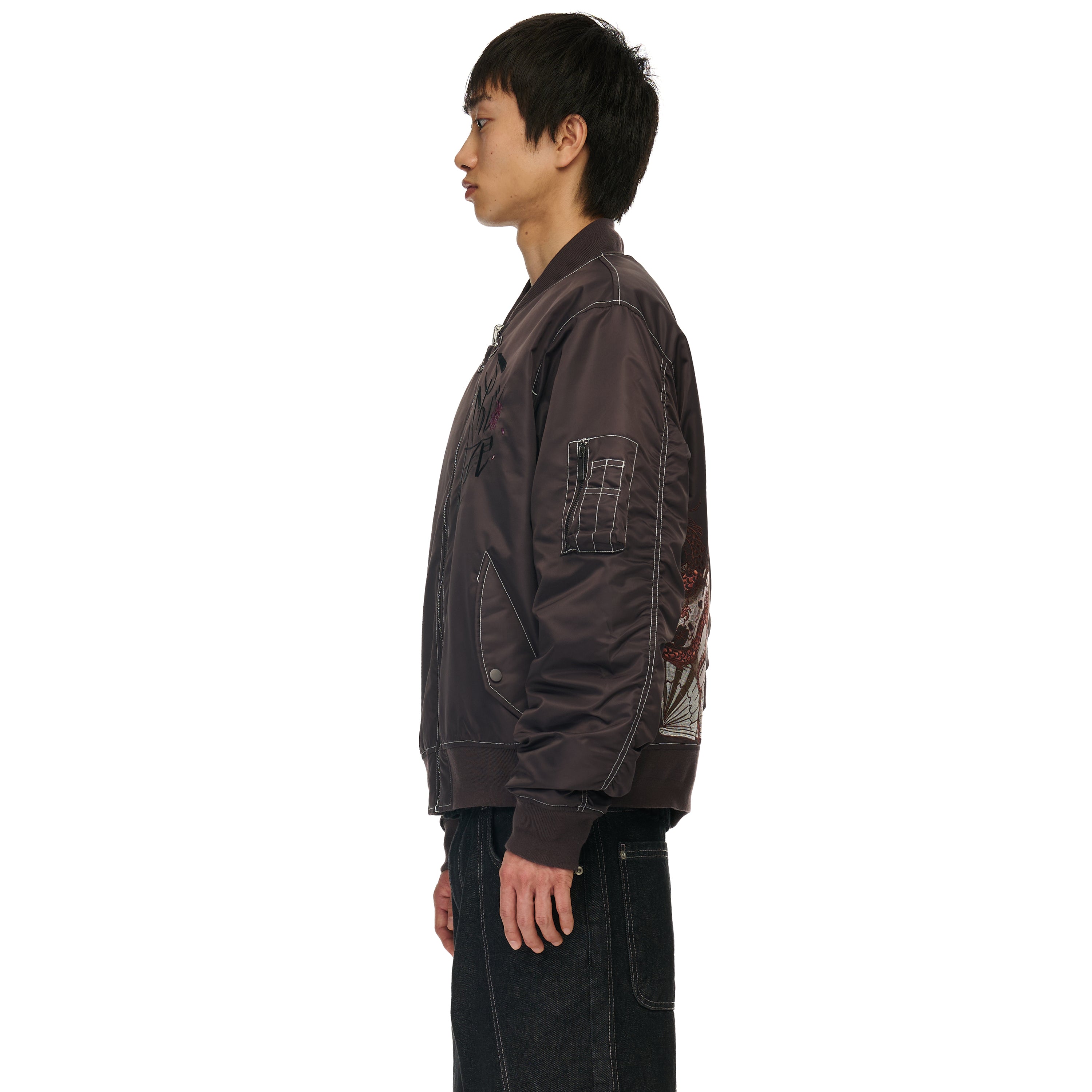 "yakuza v2" bomber Jacket deep plum-Coordom