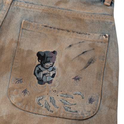 "koi fish v2" denim mud wash-Coordom